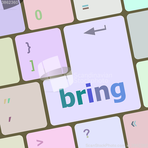 Image of bring word on keyboard key vector illustration