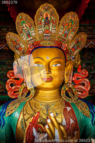 Image of Maitreya Buddha in Thiksey Gompa