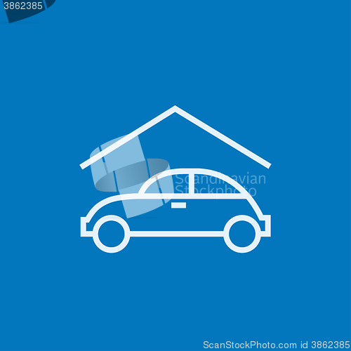 Image of Car garage line icon.