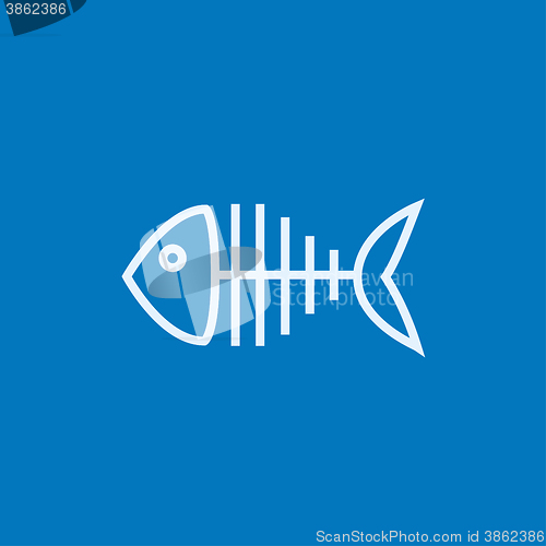 Image of Fish skeleton line icon.