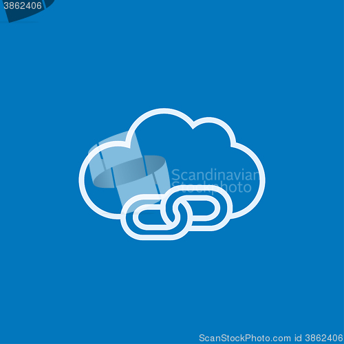 Image of Cloud computing line icon.