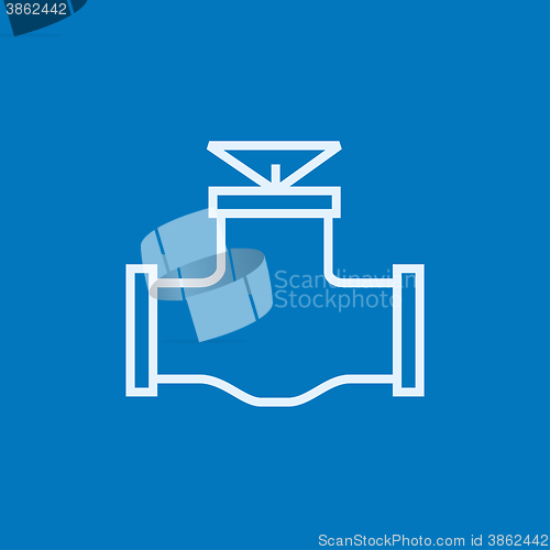 Image of Gas pipe valve line icon.