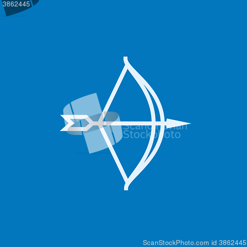 Image of Bow and arrow line icon.