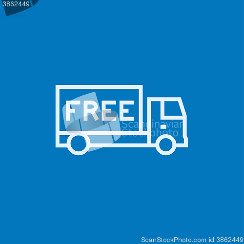 Image of Free delivery truck line icon.