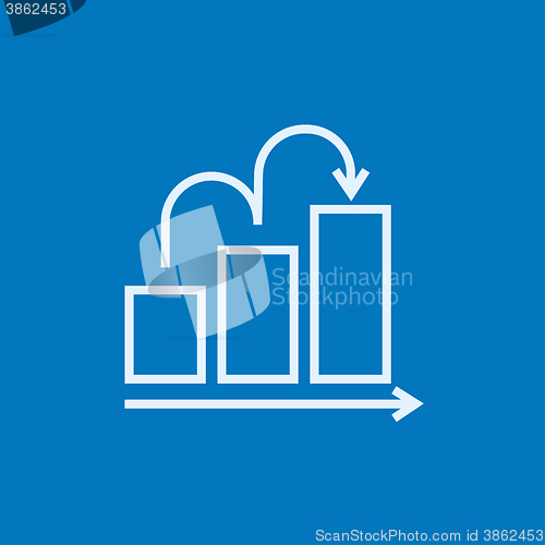 Image of Bar chart upward line icon.