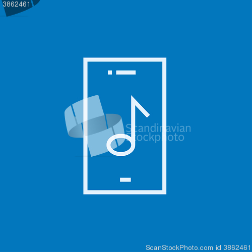 Image of Phone with musical note line icon.