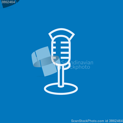 Image of Retro microphone line icon.