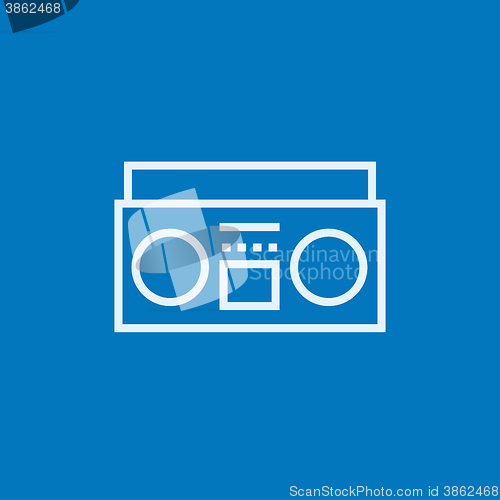 Image of Radio cassette player line icon.