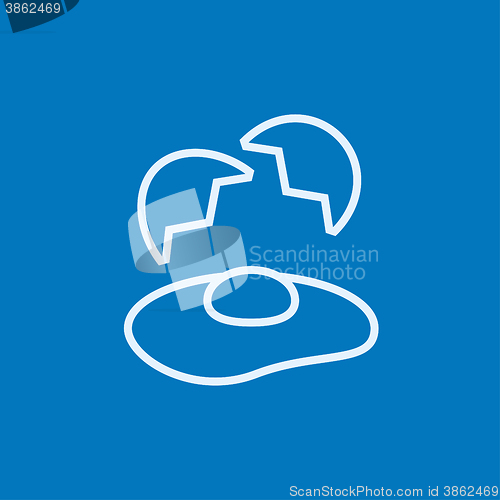 Image of Broken egg and shells line icon.