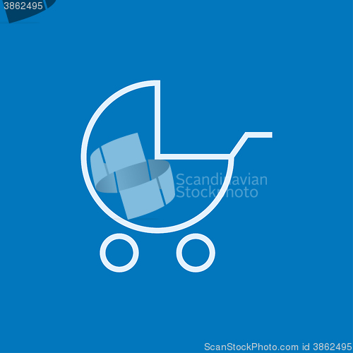 Image of Baby stroller line icon.