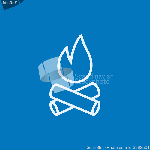 Image of Campfire line icon.