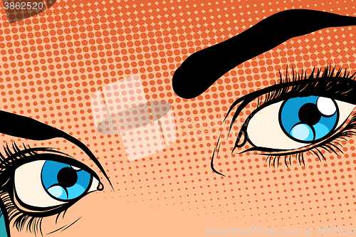 Image of Beautiful girl eye raster effect halfton