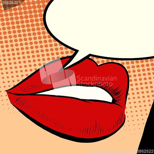 Image of Beautiful red lips girl