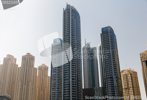 Image of Dubai city business district with skyscrapers