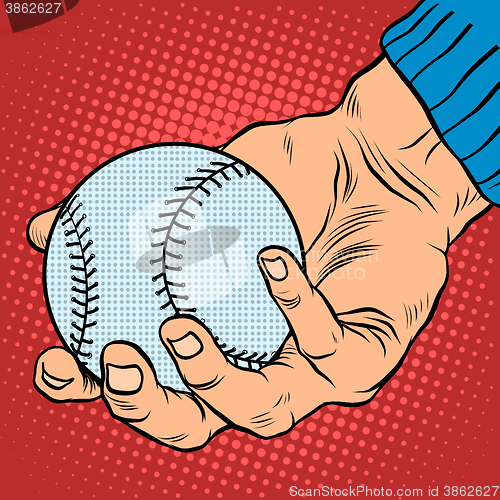 Image of The hand with a baseball