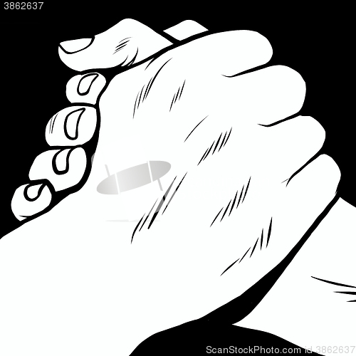 Image of The handshake of solidarity hands