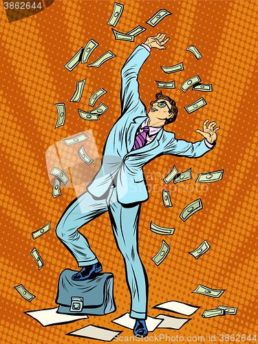 Image of Businessman Finance money fall