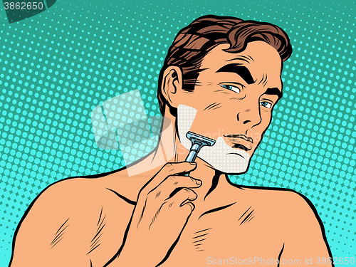 Image of Man shaving foam