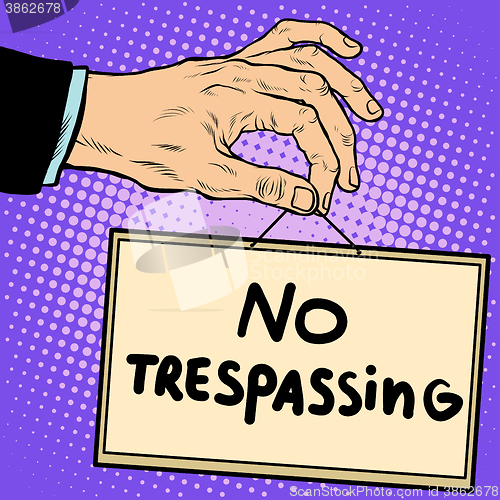 Image of Hand sign no trespassing