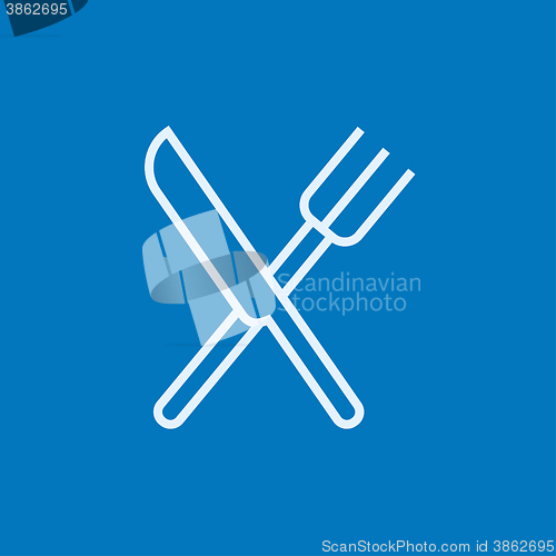 Image of Knife and fork line icon.