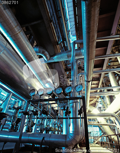 Image of Blue toned interior industrial background.