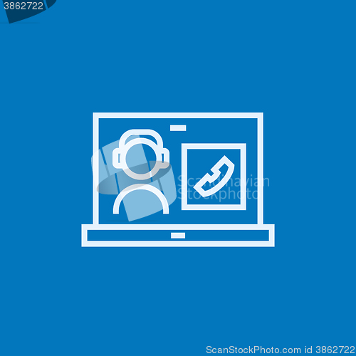 Image of Online education line icon.