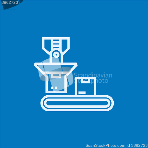 Image of Robotic packaging line icon.