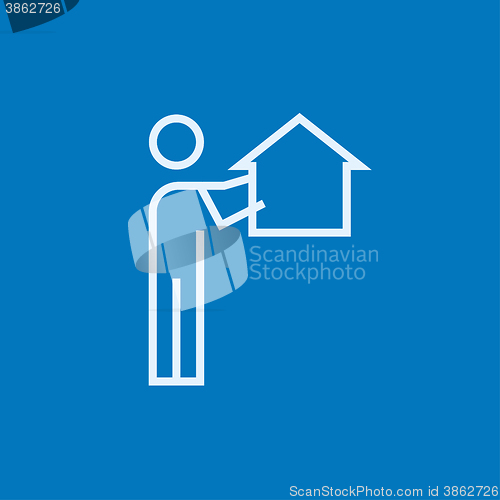 Image of Real estate agent line icon.