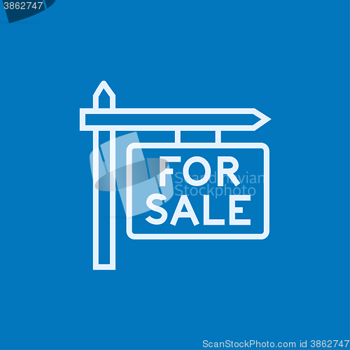 Image of For sale signboard line icon.