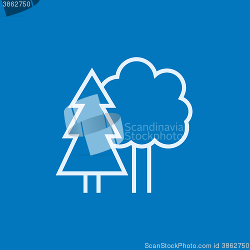 Image of Trees line icon.