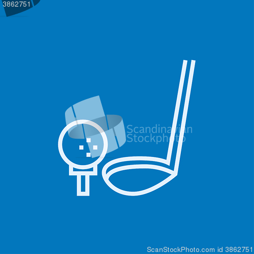 Image of Golf ball and putter line icon.