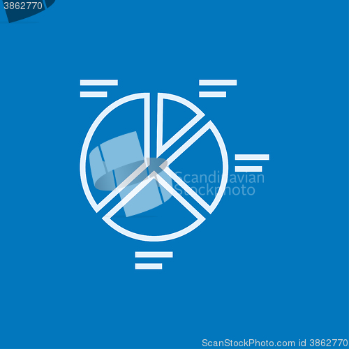 Image of Pie chart line icon.