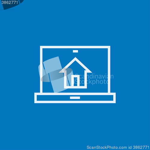 Image of Smart house technology line icon.