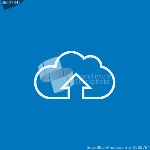 Image of Cloud with arrow up line icon.