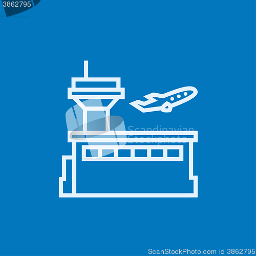 Image of Plane taking off line icon.