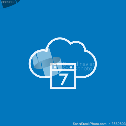 Image of Cloud computing line icon.