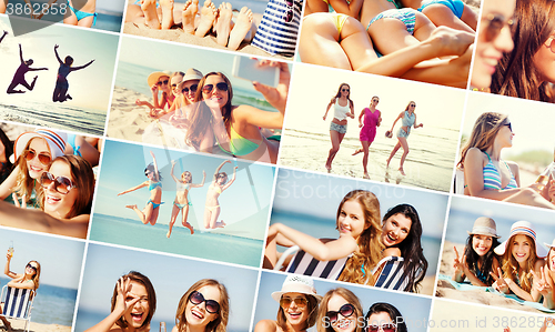 Image of girls having fun on the beach