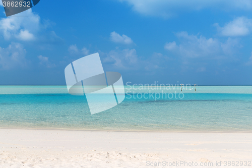 Image of sea and sky on maldives beach