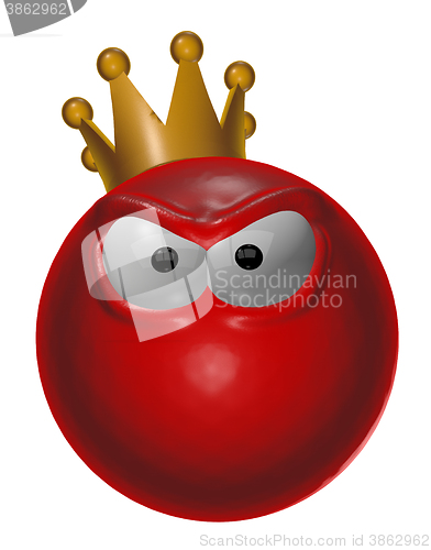 Image of evil red king smiley - 3d illustration