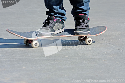 Image of Skateboarders Feet Close Up