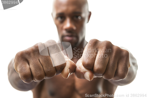 Image of Man Showing Fists and Knuckles