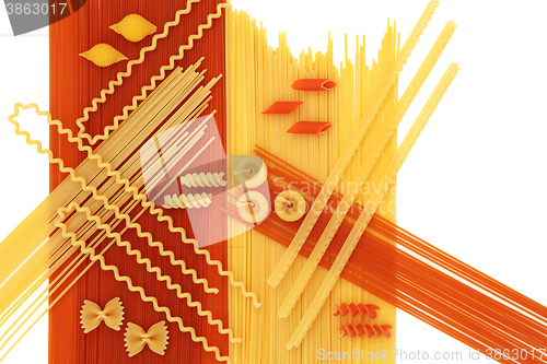 Image of Dried Pasta Abstract Background