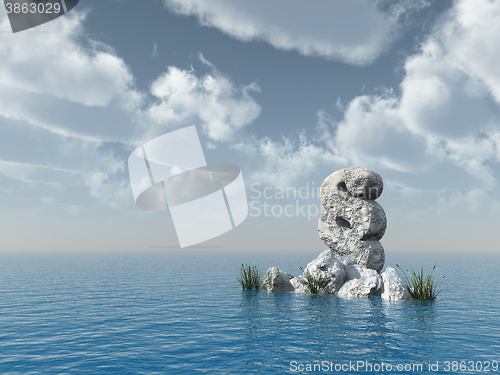 Image of paragraph symbol rock - 3d rendering