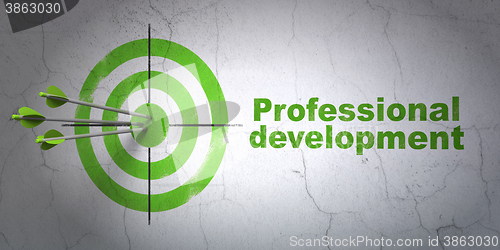 Image of Studying concept: target and Professional Development on wall background