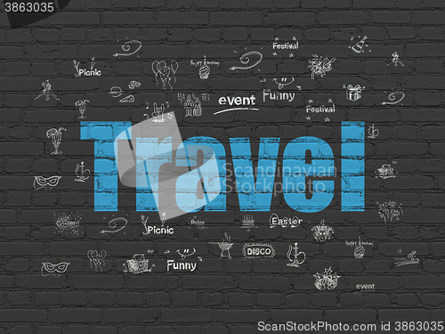 Image of Holiday concept: Travel on wall background