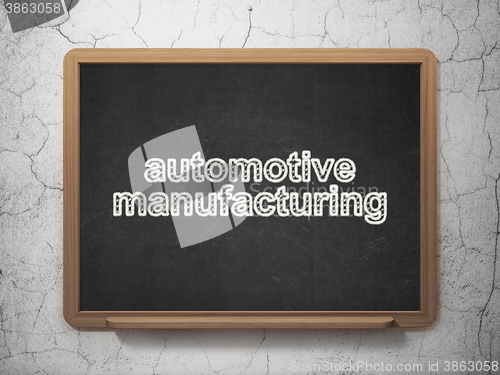 Image of Industry concept: Automotive Manufacturing on chalkboard background