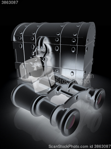 Image of binoculars and chest