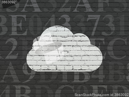 Image of Cloud technology concept: Cloud on wall background