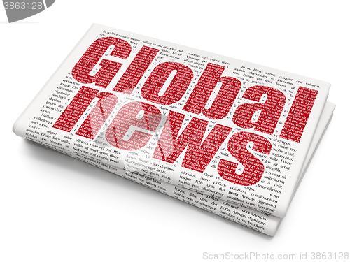 Image of News concept: Global News on Newspaper background