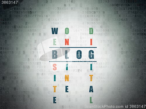 Image of Web development concept: Blog in Crossword Puzzle